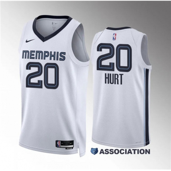 Men's Memphis Grizzlies #20 Matthew Hurt White Association Edition Stitched Jersey - Ujersey