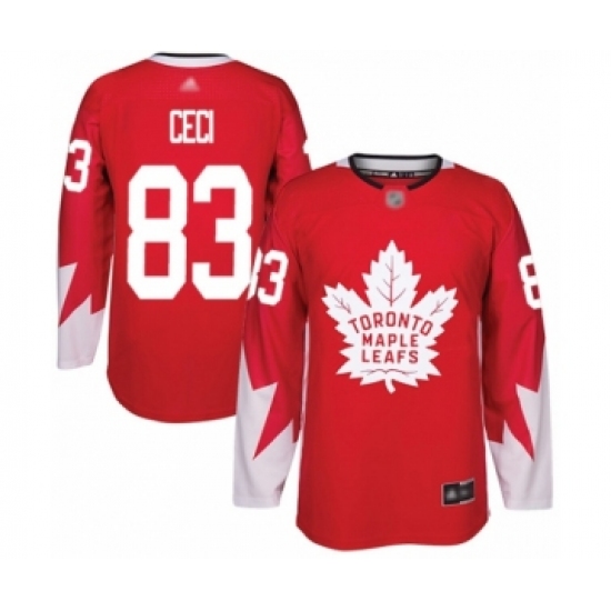Men's Toronto Maple Leafs #83 Cody Ceci Authentic Red Alternate Hockey Jersey - Ujersey