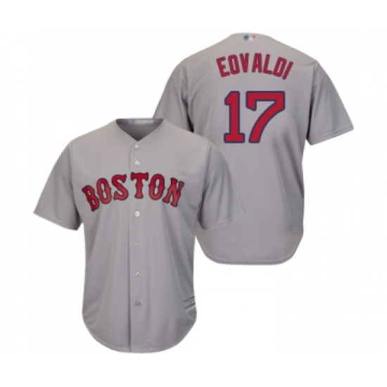 Men's Boston Red Sox #17 Nathan Eovaldi Replica Grey Road Cool Base Baseball Jersey - Ujersey