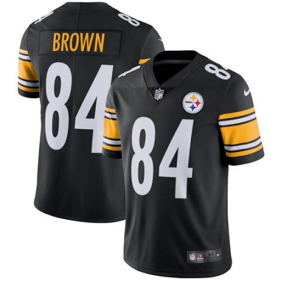 Men's Nike Pittsburgh Steelers #84 Antonio Brown Black Team Color Vapor Untouchable Limited Player NFL Jersey - Ujersey