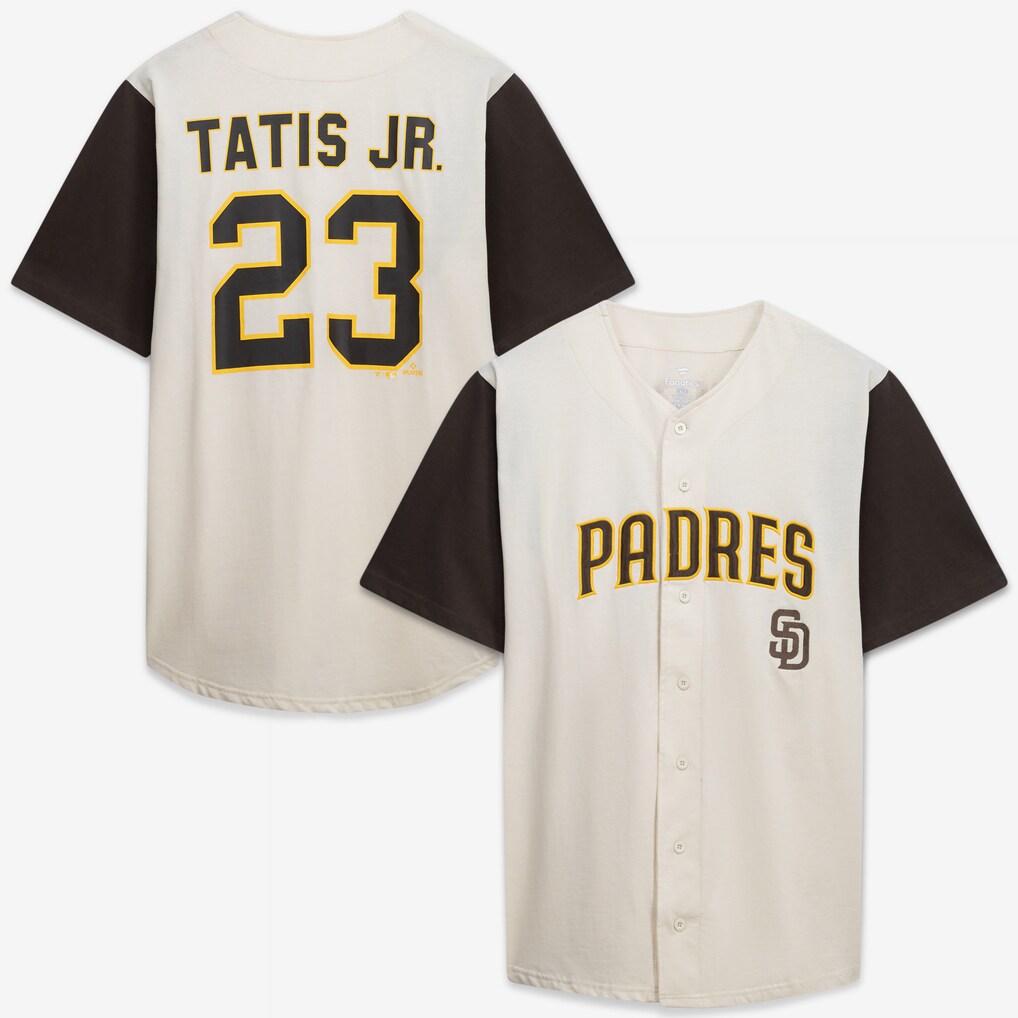 Men's San Diego Padres Profile Cream/Brown Big & Tall Two-Color Fashion Jersey - Ujersey Shop