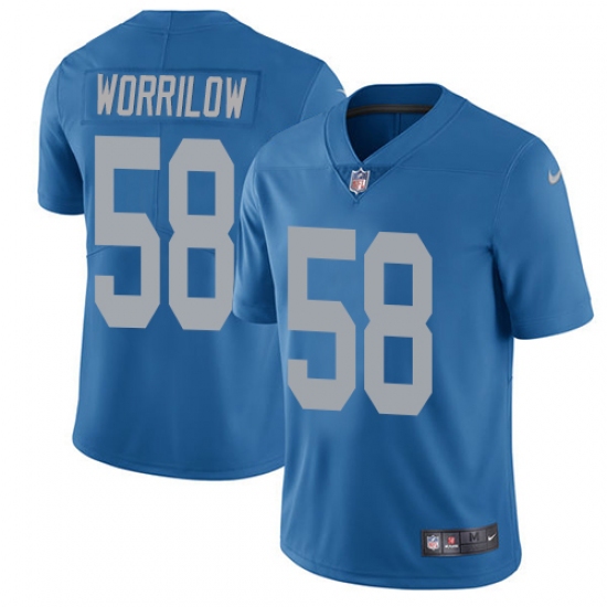 Men's Nike Detroit Lions #58 Paul Worrilow Blue Alternate Vapor Untouchable Limited Player NFL Jersey - Ujersey