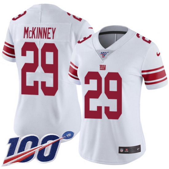 Women's New York Giants #29 Xavier McKinney White Stitched 100th Season Vapor Untouchable Limited Jersey - Ujersey