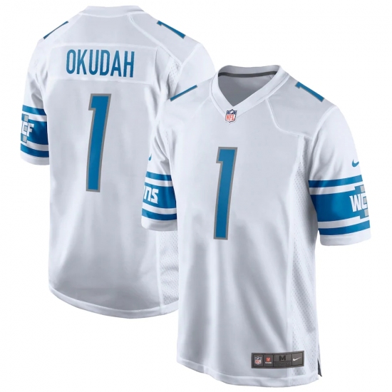 Men's Detroit Lions Nike #1 Jeff Okudah White 2020 NFL Draft First Round Pick Game Jersey.webp - Ujersey