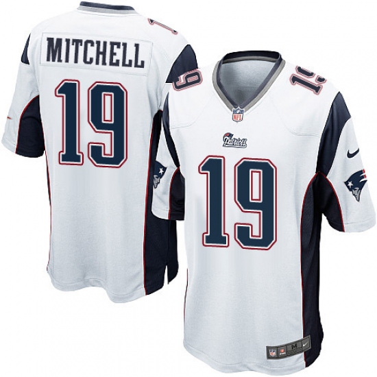 Men's Nike New England Patriots #19 Malcolm Mitchell Game White NFL Jersey - Ujersey