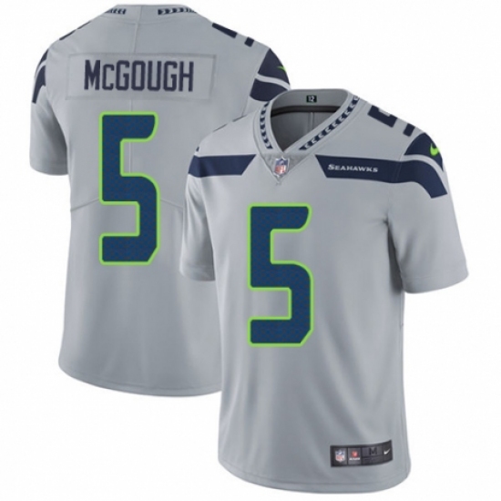 Youth Nike Seattle Seahawks #5 Alex McGough Grey Alternate Vapor Untouchable Elite Player NFL Jersey - Ujersey