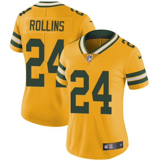 Women's Nike Green Bay Packers #24 Quinten Rollins Limited Gold Rush Vapor Untouchable NFL Jersey - Ujersey