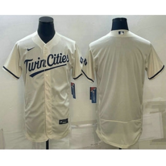 Men's Minnesota Twins Blank Cream 2022 City Connect Flex Base Stitched Jersey - Ujersey