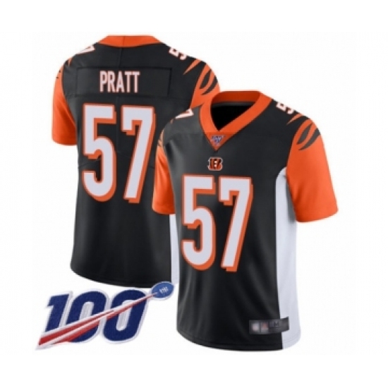 Men's Cincinnati Bengals #57 Germaine Pratt Black Team Color Vapor Untouchable Limited Player 100th Season Football Jersey - Ujersey