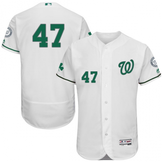 Men's Majestic Washington Nationals #47 Gio Gonzalez White Celtic Flexbase Authentic Collection MLB Jersey - Ujersey