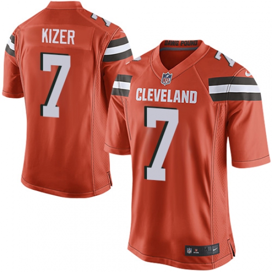 Men's Nike Cleveland Browns #7 DeShone Kizer Game Orange Alternate NFL Jersey - Ujersey