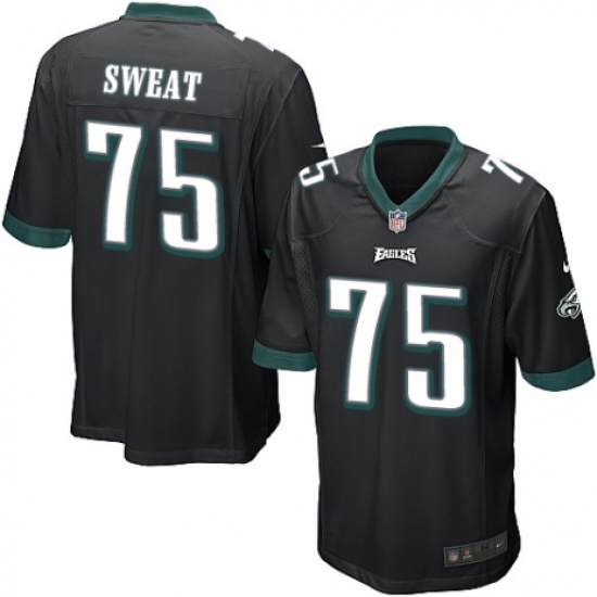 Men's Nike Philadelphia Eagles #75 Josh Sweat Game Black Alternate NFL Jersey - Ujersey