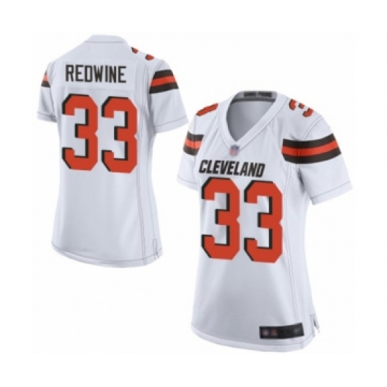 Women's Cleveland Browns #33 Sheldrick Redwine Game White Football Jersey - Ujersey