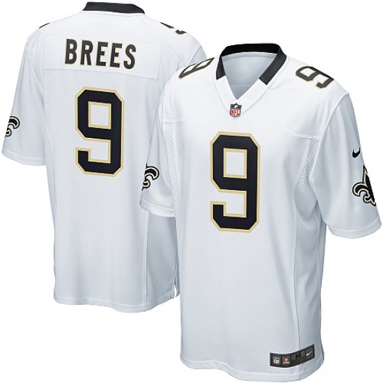 Men's Nike New Orleans Saints #9 Drew Brees Game White NFL Jersey - Ujersey