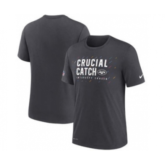 Men's New York Jets Charcoal 2021 Crucial Catch Performance T-Shirt - Ujersey