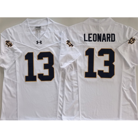 Men's Notre Dame Fighting Irish #13 Riley Leonard White 2024 F.U.S.E. Limited Stitched Jersey - Ujersey