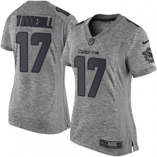 Women's Nike Miami Dolphins #17 Ryan Tannehill Limited Gray Gridiron NFL Jersey - Ujersey