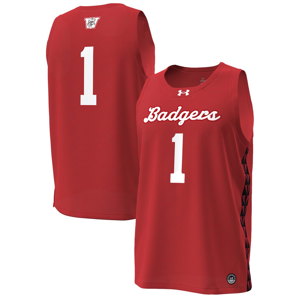Men's Under Armour #1 Red Wisconsin Badgers Special Game Replica Basketball Jersey - ujerseystore