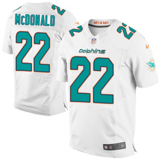 Men's Nike Miami Dolphins #22 T.J. McDonald Elite White NFL Jersey - Ujersey