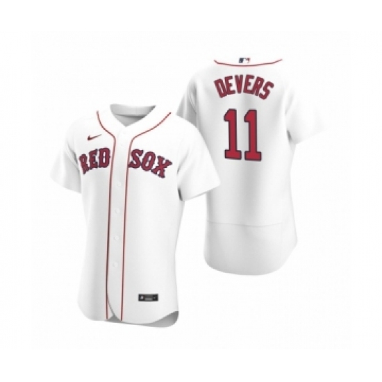 Men's Boston Red Sox #11 Rafael Devers Nike White Authentic 2020 Home Jersey - Ujersey
