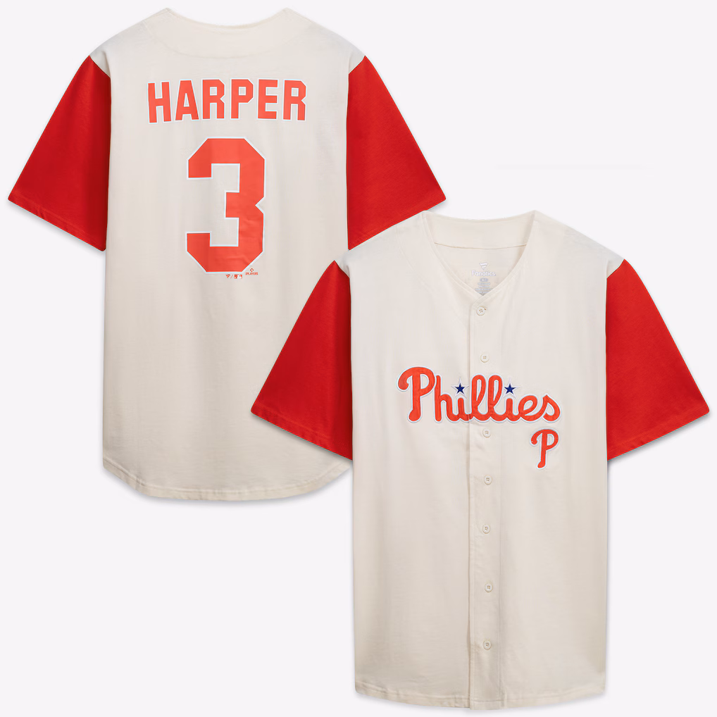 Men's Philadelphia Phillies Profile Cream/Red Big & Tall Two-Color Fashion Jersey - ujerseystore