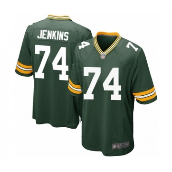 Men's Green Bay Packers #74 Elgton Jenkins Game Green Team Color Football Jersey - Ujersey