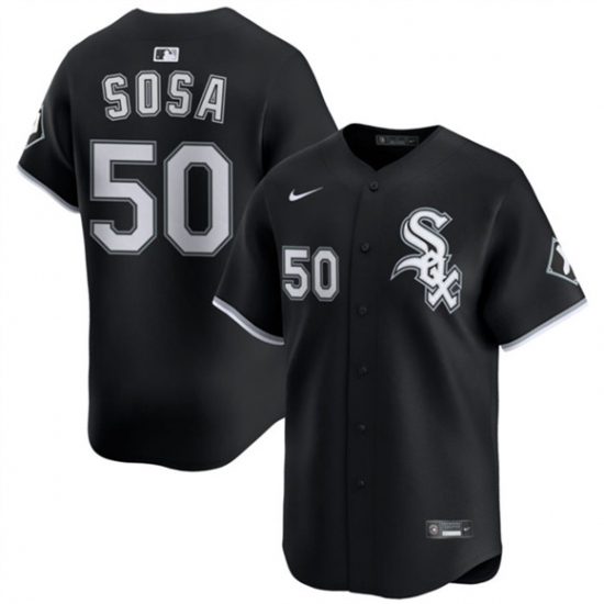 Men's Chicago White Sox #50 Lenyn Sosa Black 2025 Alternate Limited Stitched Baseball Jersey - Ujersey