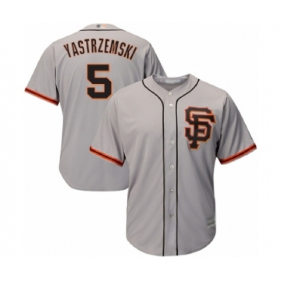 Men's San Francisco Giants #5 Mike Yastrzemski Grey Alternate Flex Base Authentic Collection Baseball Player Jersey - Ujersey