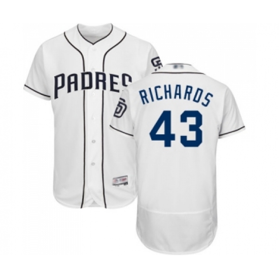 Men's San Diego Padres #43 Garrett Richards White Home Flex Base Authentic Collection Baseball Jersey - Ujersey