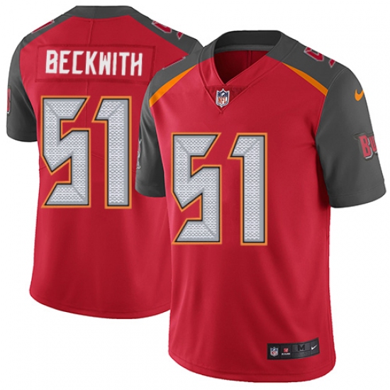 Youth Nike Tampa Bay Buccaneers #51 Kendell Beckwith Elite Red Team Color NFL Jersey - Ujersey