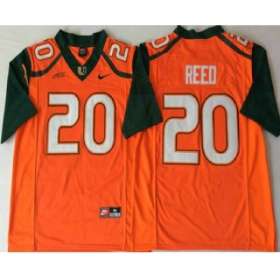 Men's Miami Hurricanes #20 Ed Reed Orange Stitched NCAA Nike College Football Jersey - Ujersey