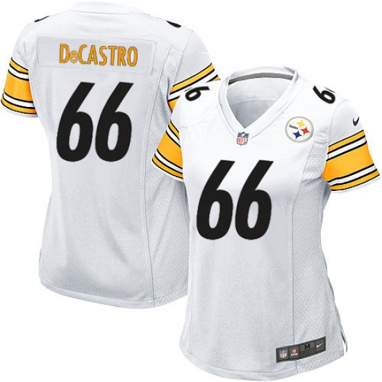 Women's Nike Pittsburgh Steelers #66 David DeCastro Game White NFL Jersey - Ujersey