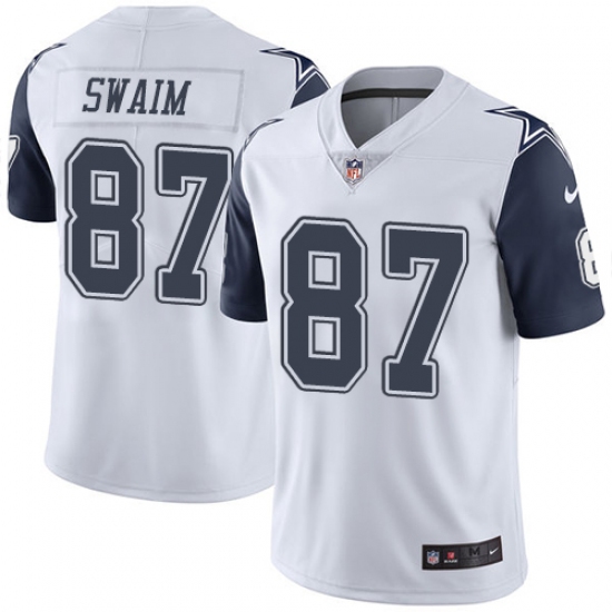 Youth Nike Dallas Cowboys #87 Geoff Swaim Limited White Rush Vapor Untouchable NFL Jersey - Ujersey