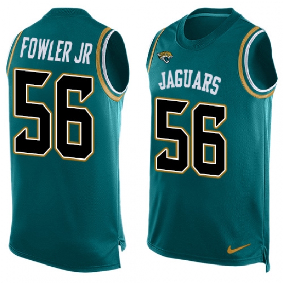 Men's Nike Jacksonville Jaguars #56 Dante Fowler Jr Limited Teal Green Player Name & Number Tank Top NFL Jersey - Ujersey