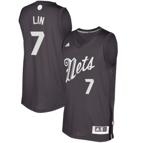 Men's Adidas Brooklyn Nets #7 Jeremy Lin Authentic Black 2016-2017 Christmas Day NBA Jersey - Ujersey