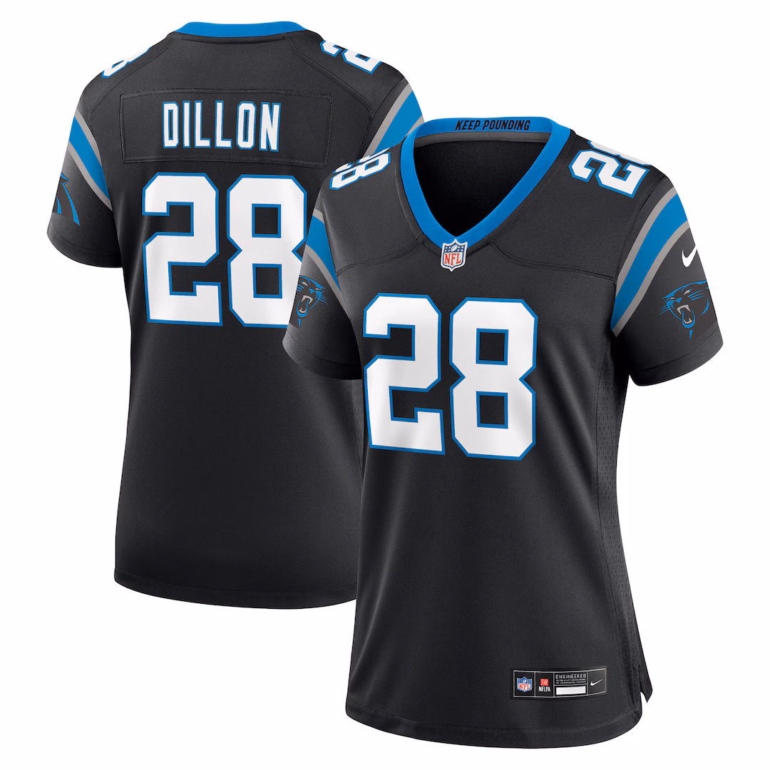 Women's Carolina Panthers AJ Dillon Nike Black Team Game Jersey - Ujersey
