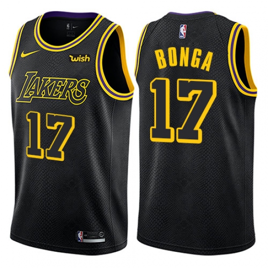 Women's Nike Los Angeles Lakers #17 Isaac Bonga Swingman Black NBA Jersey - City Edition - Ujersey