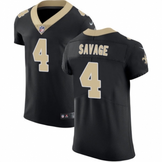 Men's Nike New Orleans Saints #4 Tom Savage Black Team Color Vapor Untouchable Elite Player NFL Jersey - Ujersey