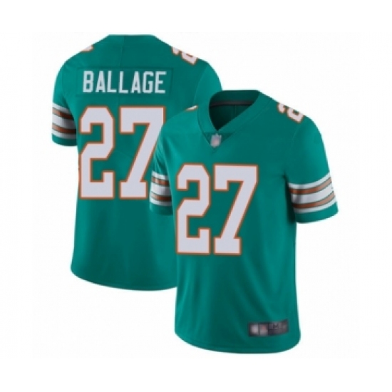 Youth Miami Dolphins #27 Kalen Ballage Aqua Green Alternate Vapor Untouchable Limited Player Football Jersey - Ujersey