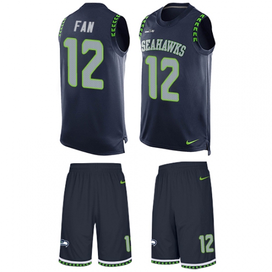 Men's Nike Seattle Seahawks 12th Fan Limited Steel Blue Tank Top Suit NFL Jersey - Ujersey