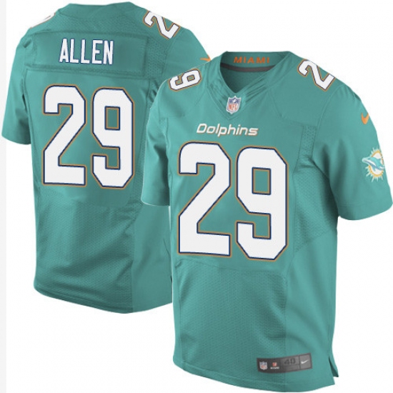 Men's Nike Miami Dolphins #29 Nate Allen Elite Aqua Green Team Color NFL Jersey - Ujersey