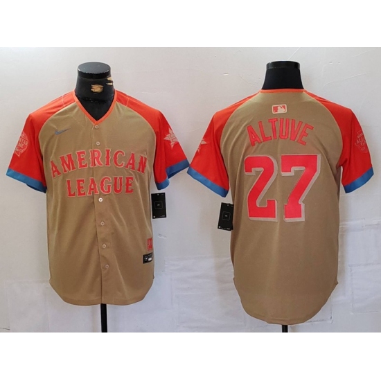 Men's Houston Astros #27 Jose Altuve Cream 2024 All Star Limited Stitched Jersey - Ujersey