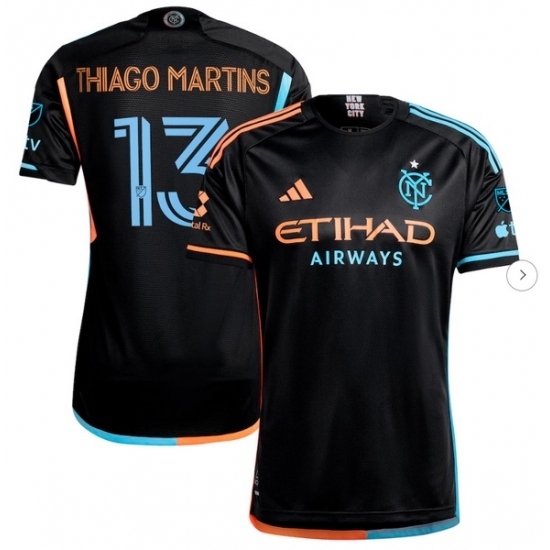 Men's New York City FC Thiago Martins adidas Black 2024 24 7 Kit Authentic Player Jersey - Ujersey