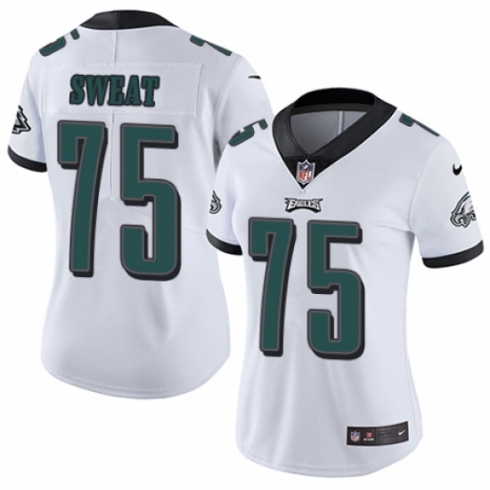 Women's Nike Philadelphia Eagles #75 Josh Sweat White Vapor Untouchable Limited Player NFL Jersey - Ujersey