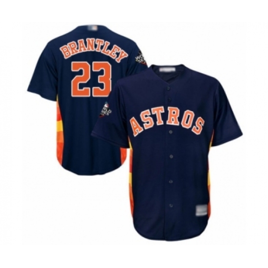 Youth Houston Astros #23 Michael Brantley Authentic Navy Blue Alternate Cool Base 2019 World Series Bound Baseball Jersey - Ujersey