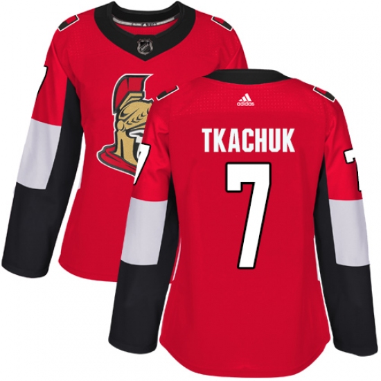 Women's Adidas Ottawa Senators #7 Brady Tkachuk Premier Red Home NHL Jersey - Ujersey