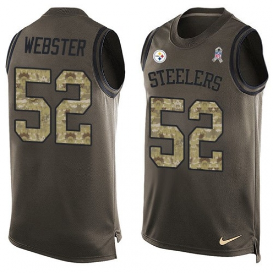 Men's Nike Pittsburgh Steelers #52 Mike Webster Limited Green Salute to Service Tank Top NFL Jersey - Ujersey