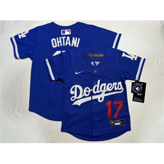 Toddler Los Angeles Dodgers #17 Shohei Ohtani Royal Stitched Baseball Jersey - Ujersey