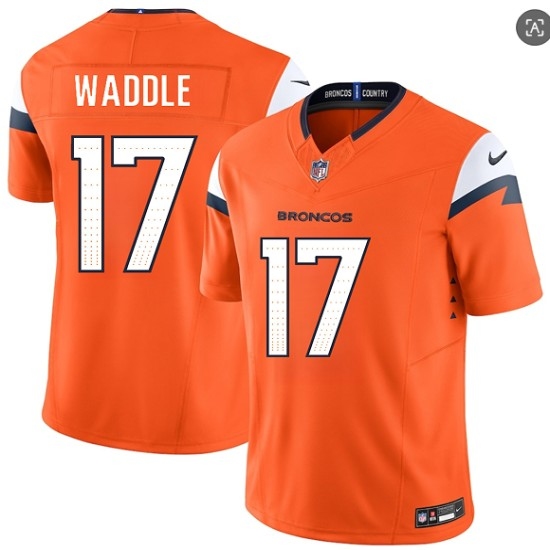 Men's Denver Broncos #17 Jaylen Waddle Orange 2026 F.U.S.E. Vapor Limited Stitched Football Jersey - Ujersey