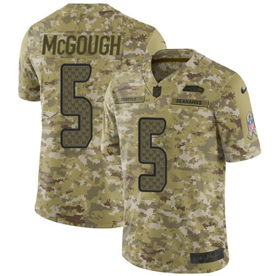 Youth Nike Seattle Seahawks #5 Alex McGough Limited Camo 2018 Salute to Service NFL Jersey - Ujersey
